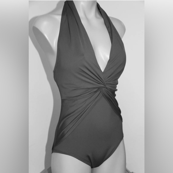 Michael Michael Kors Twist-Front Halter One-Piece Swimsuit - Picture 6 of 7
